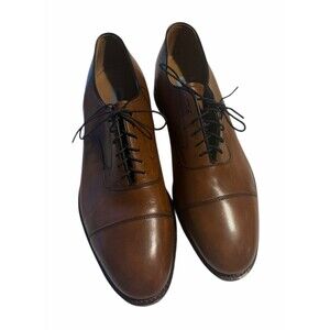 Johnston and Murphy Optima Leather Cap Toe  Shoes Men Tan Chestnut Brown Sz 13